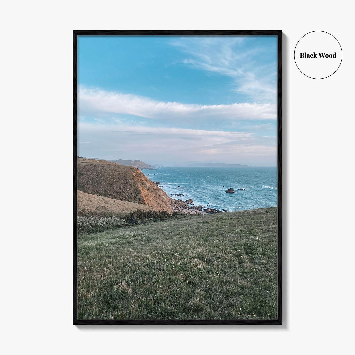 Bodega Bay Yellow Fine Art Photo Print, Sonoma Coast California Poster, Cliff Wall Decor