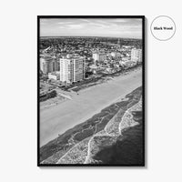 Jacksonville Beach Black and White Fine Art Photo Print, Florida USA, Atlantic Coast, Poster