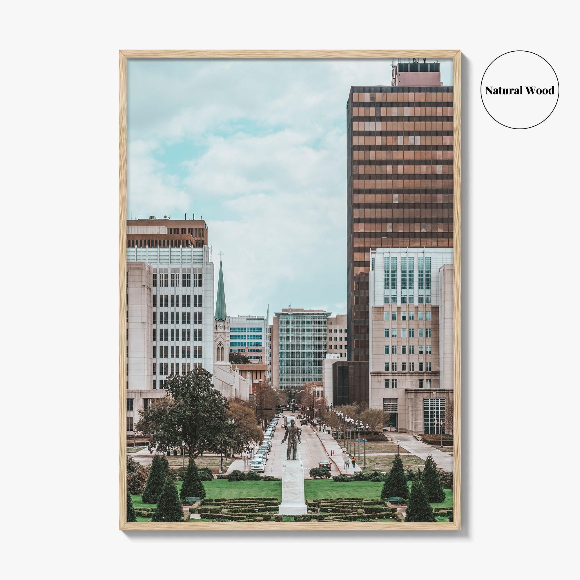 Baton Rouge Skyline Fine Art Photo Print, Downtown Louisiana USA, Wall Decor Poster