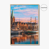 Bremen Fine Art Photo Print, Weser River, Schlachte Promenade, Tall Ships, Germany Poster