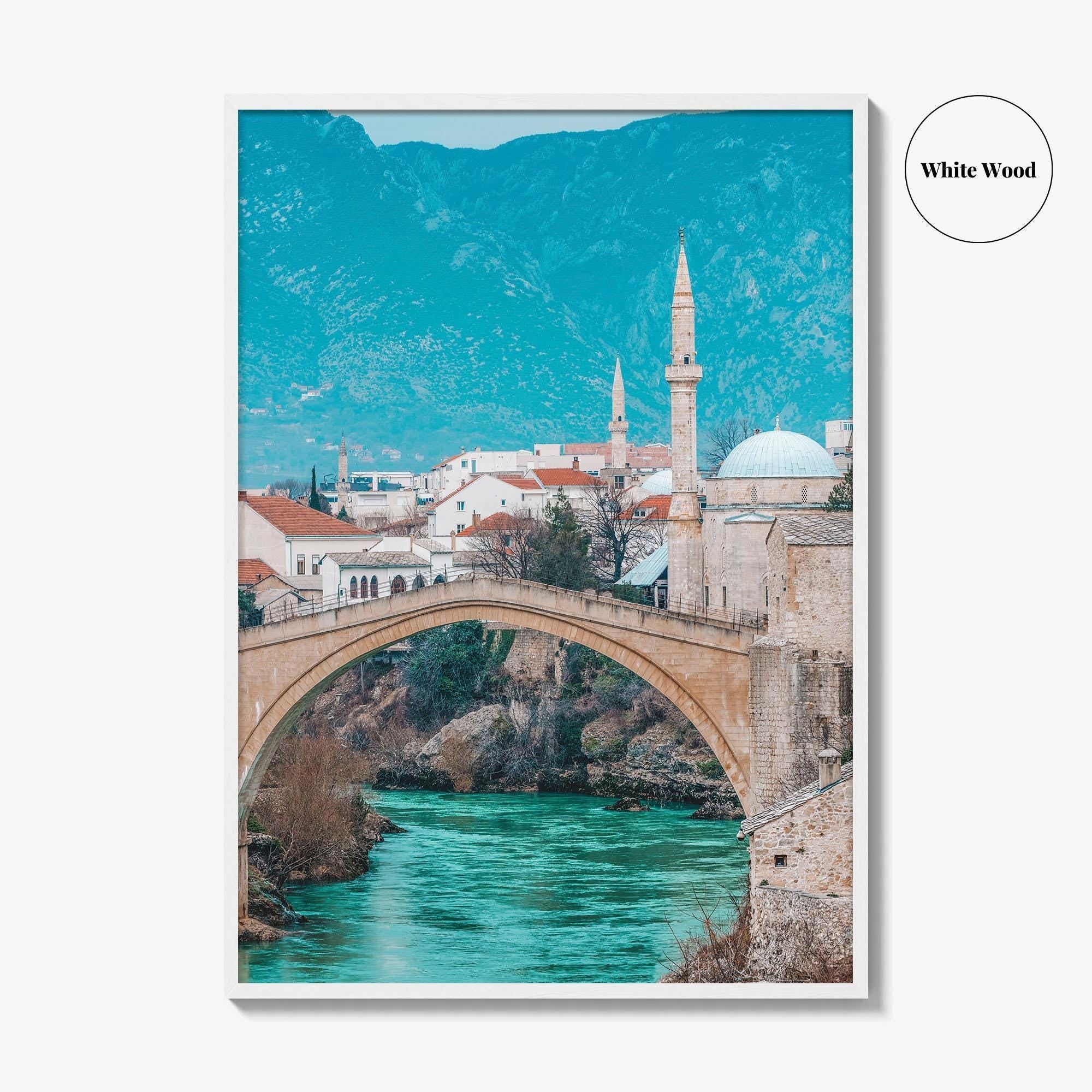 Mostar Fine Art Photo Print, Stari Most Old Bridge, Neretva River, Bosnia Herzegovina