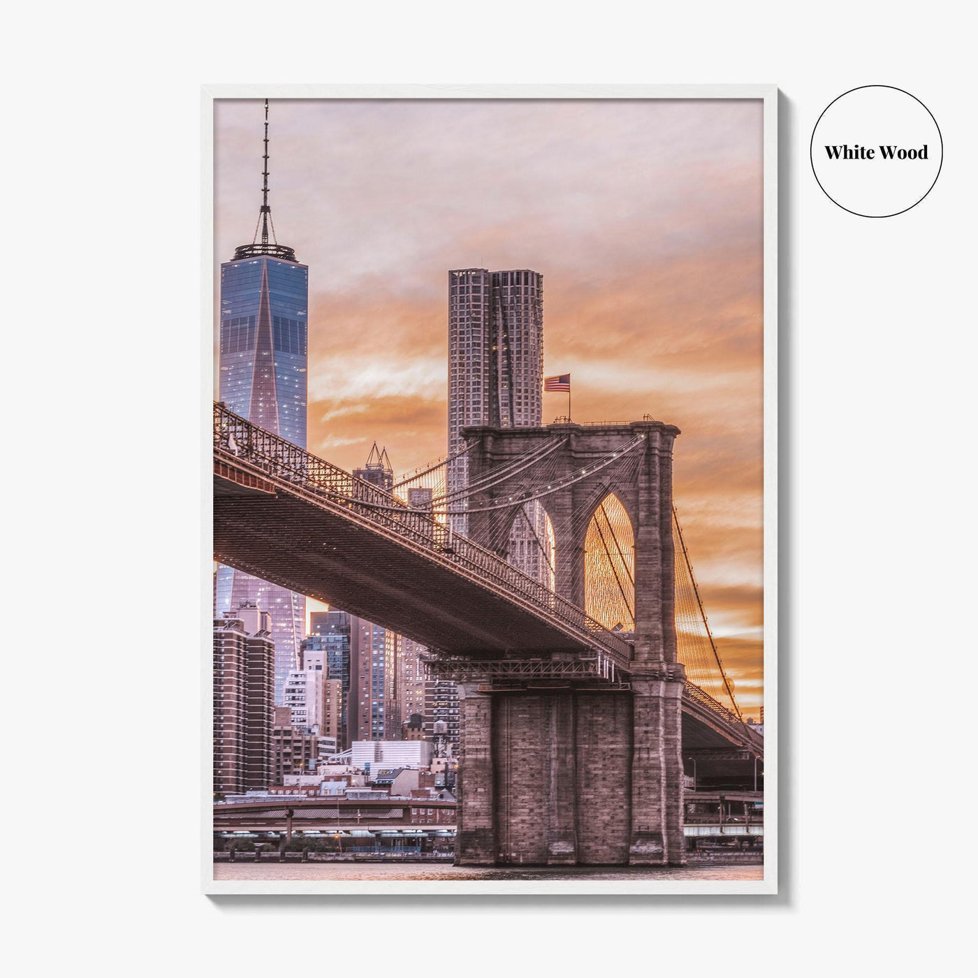 Brooklyn Bridge Skyline Fine Art Photo Print, NYC, World Trade Center, New York Poster