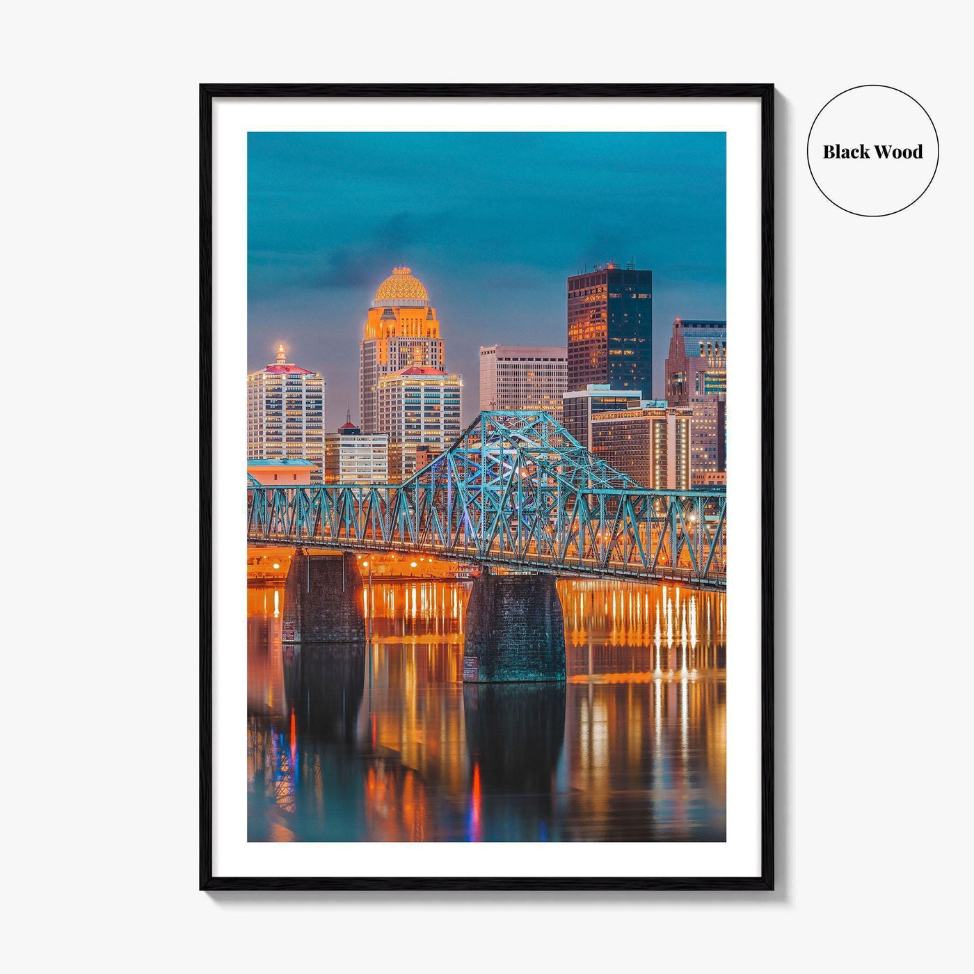 Louisville Skyline Fine Art Photo Print, Kentucky Downtown, Ohio River, USA Wall Decor Poster