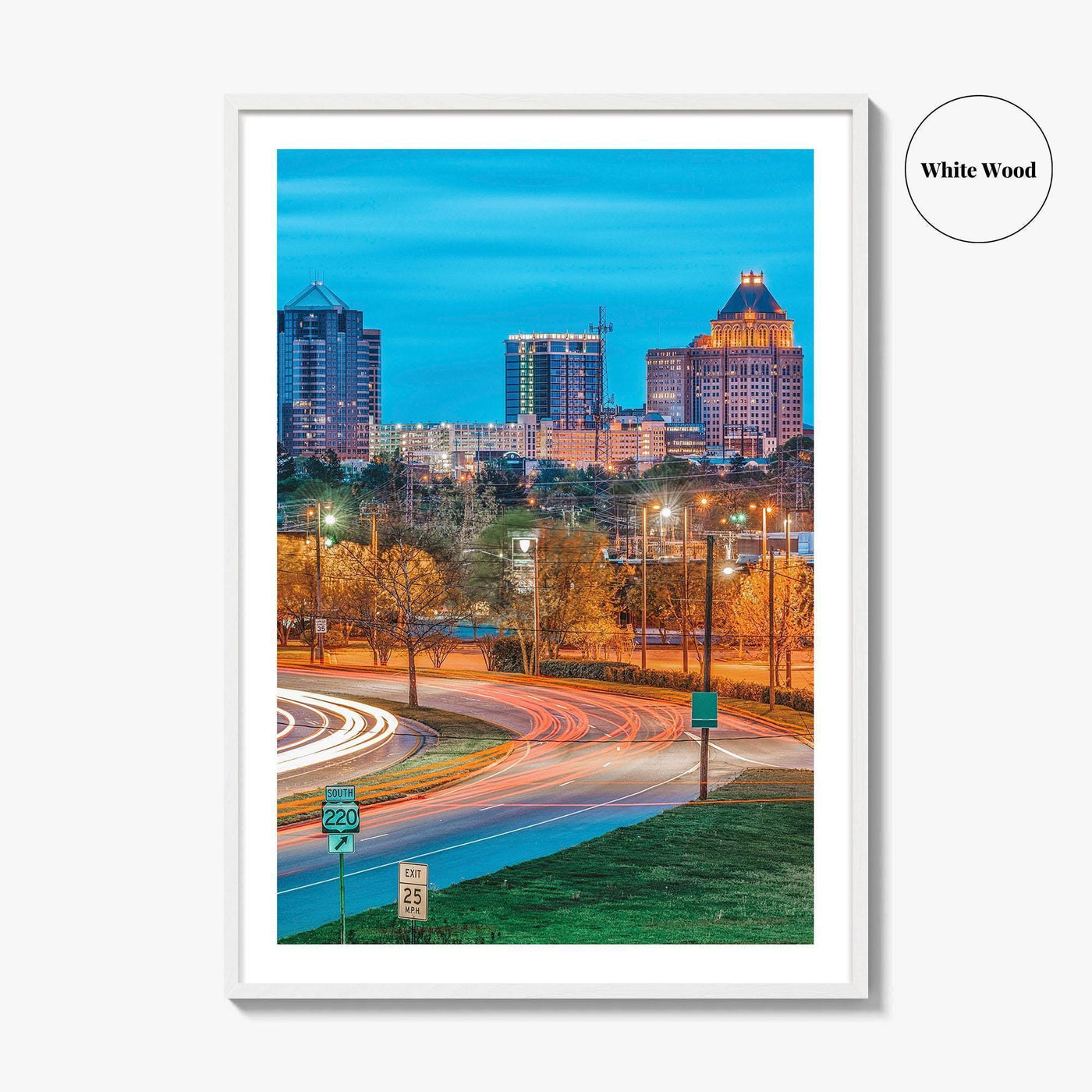 Greensboro Skyline Fine Art Photo Print, North Carolina, USA, Wall Decor Poster