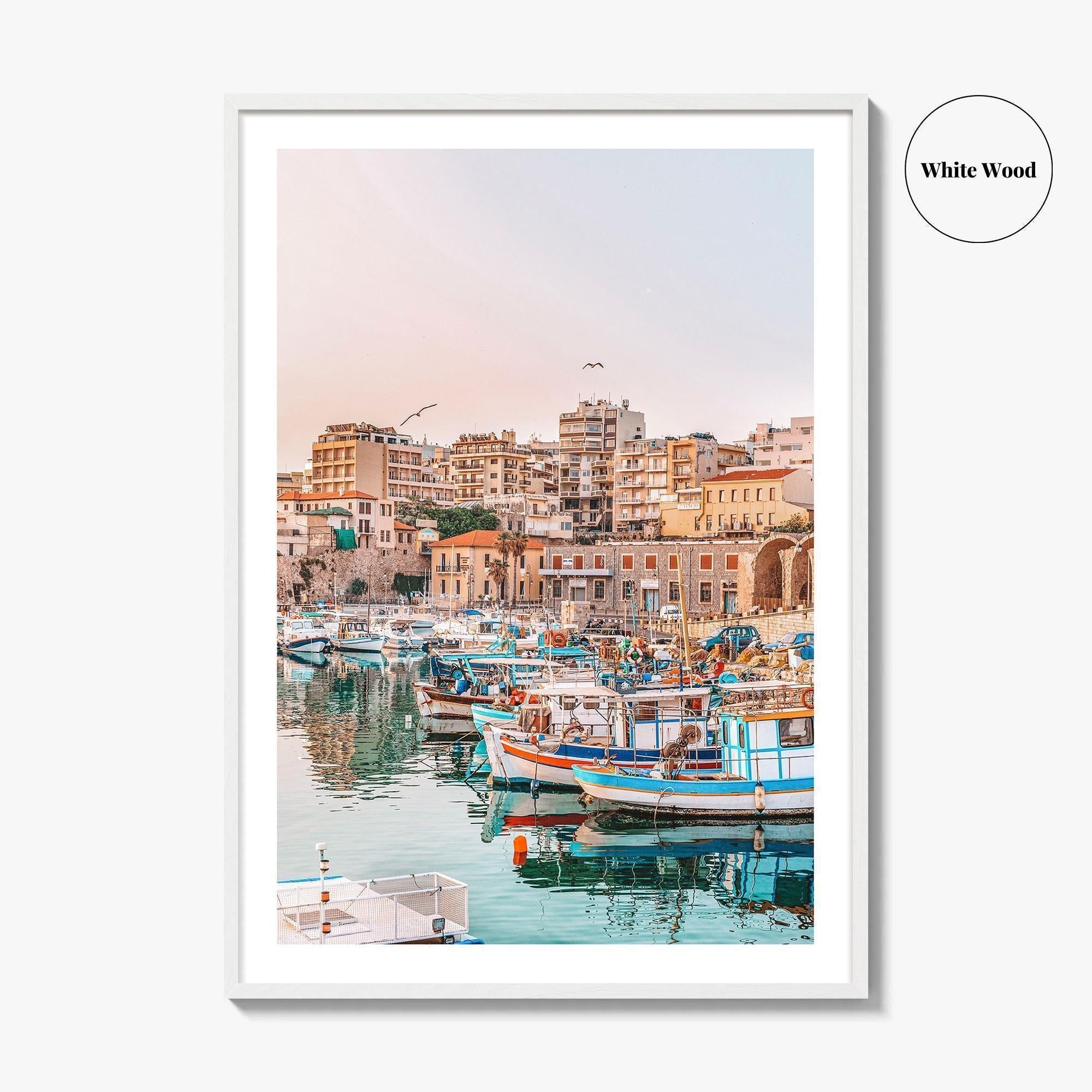 Heraklion Fine Art Photo Print, Crete Greece, Old Port Wall Decor Poster, Iraklio