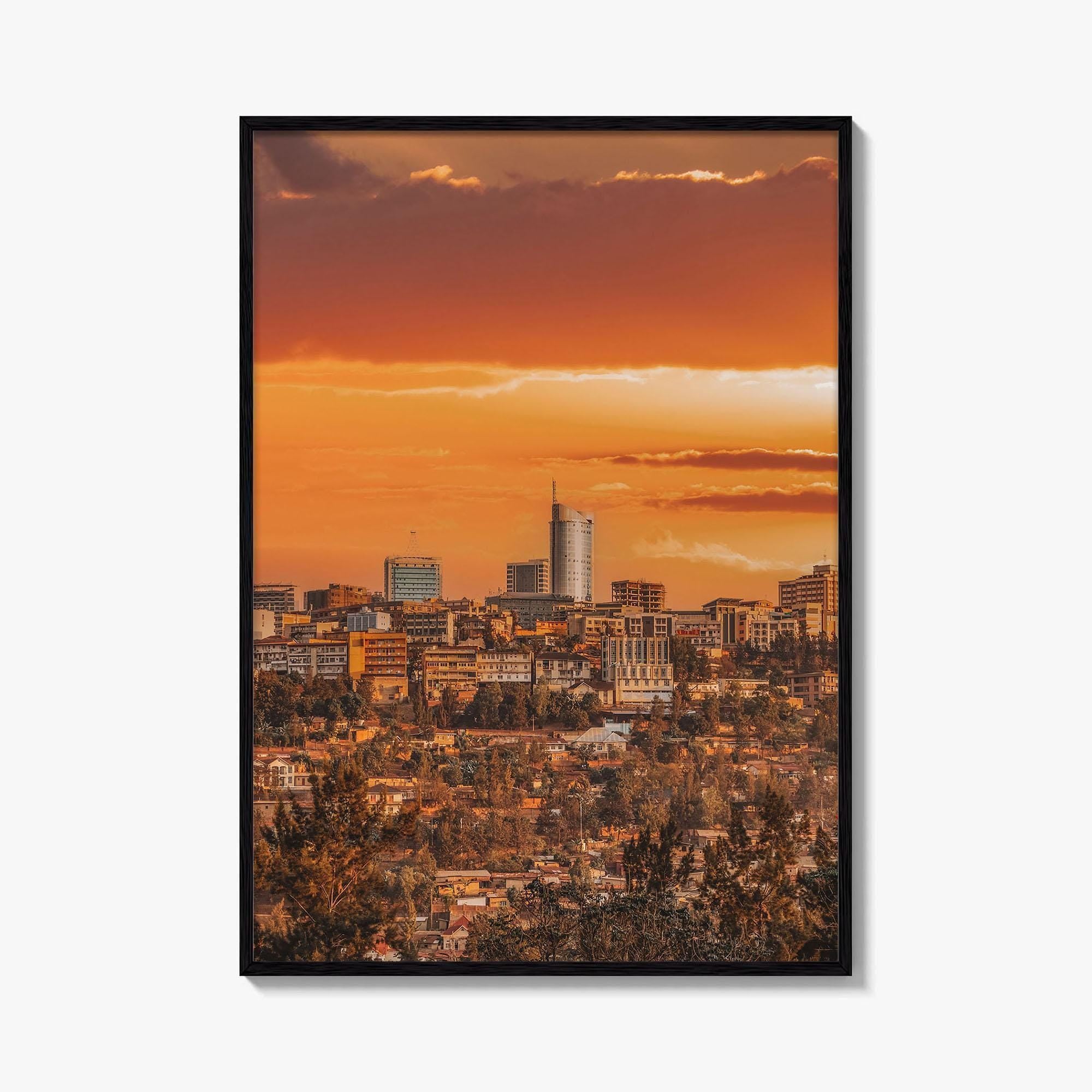 Kigali Skyline Fine Art Photo Print, Rwanda Wall Decor Poster, Downtown Skyscraper