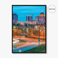 Greensboro Skyline Fine Art Photo Print, North Carolina, USA, Wall Decor Poster