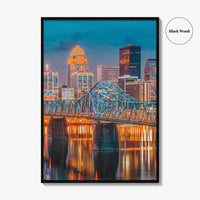 Louisville Skyline Fine Art Photo Print, Kentucky Downtown, Ohio River, USA Wall Decor Poster