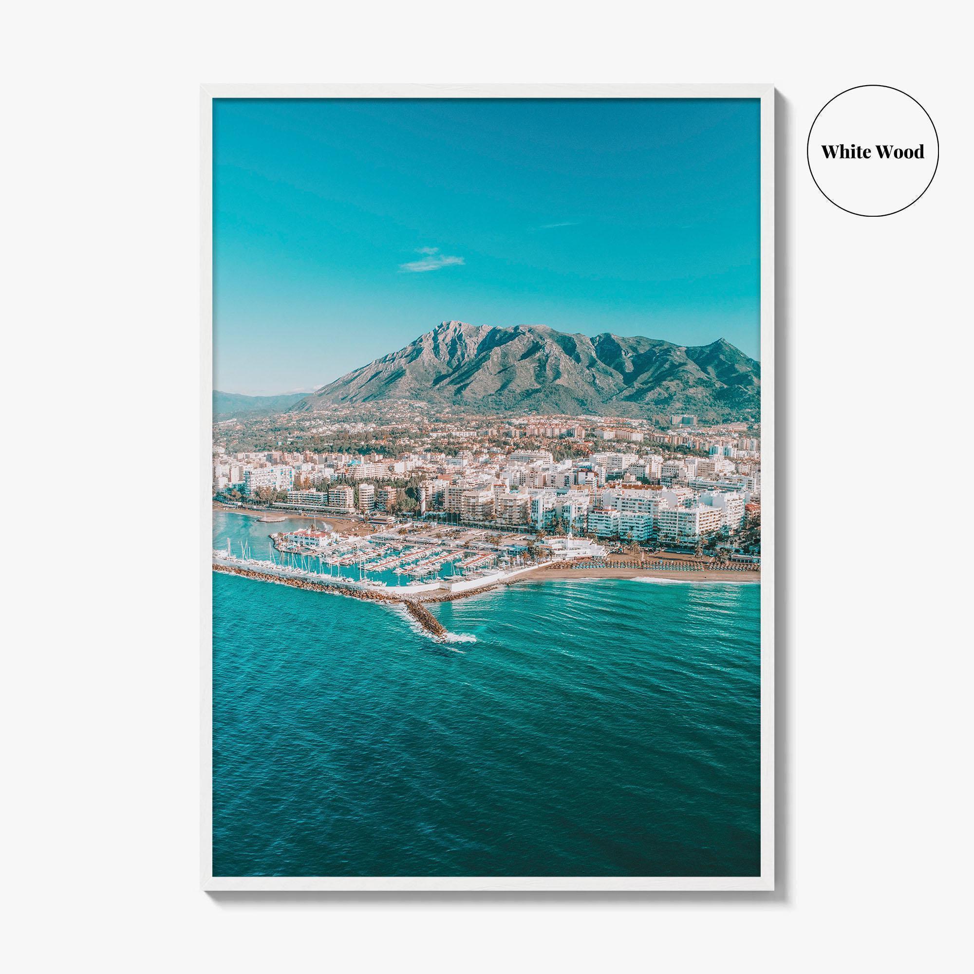 Marbella Fine Art Photo Print, Aerial Panorama, Costa Del Sol, Spain Wall Decor Poster
