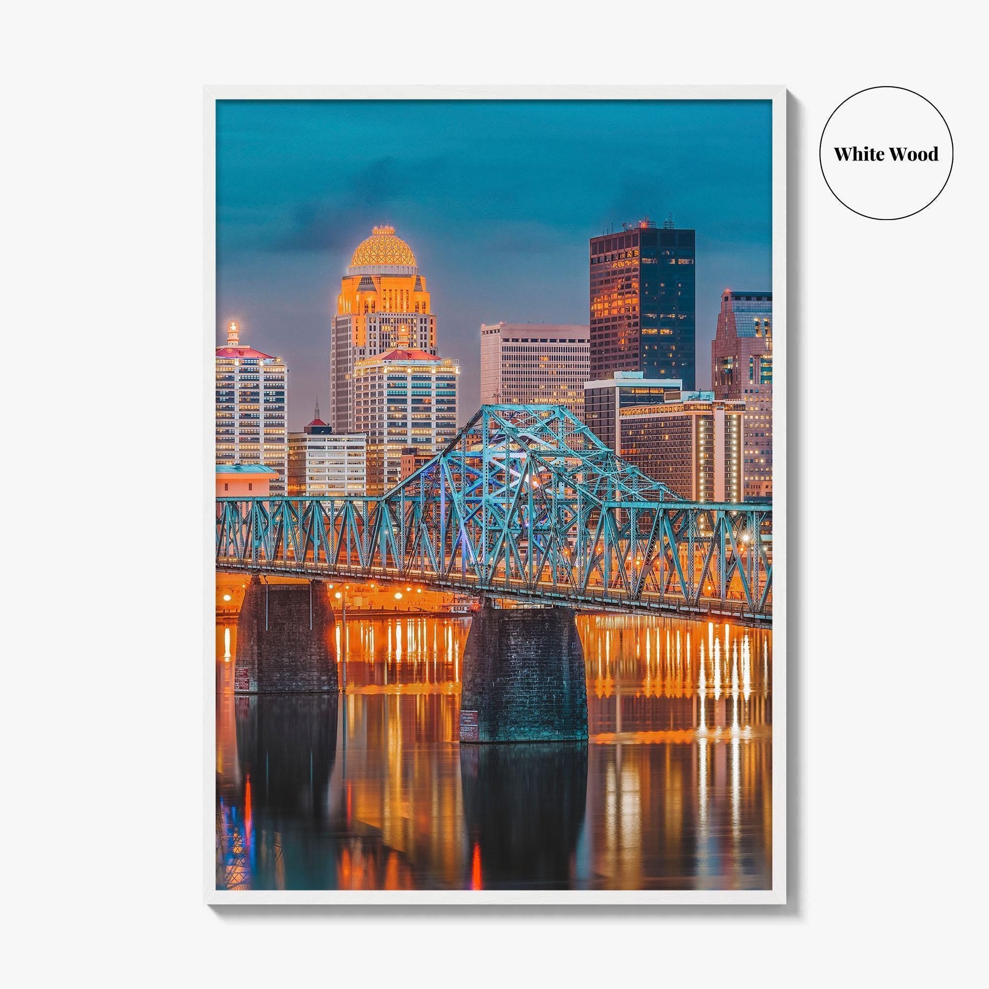 Louisville Skyline Fine Art Photo Print, Kentucky Downtown, Ohio River, USA Wall Decor Poster
