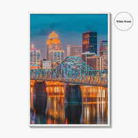 Louisville Skyline Fine Art Photo Print, Kentucky Downtown, Ohio River, USA Wall Decor Poster