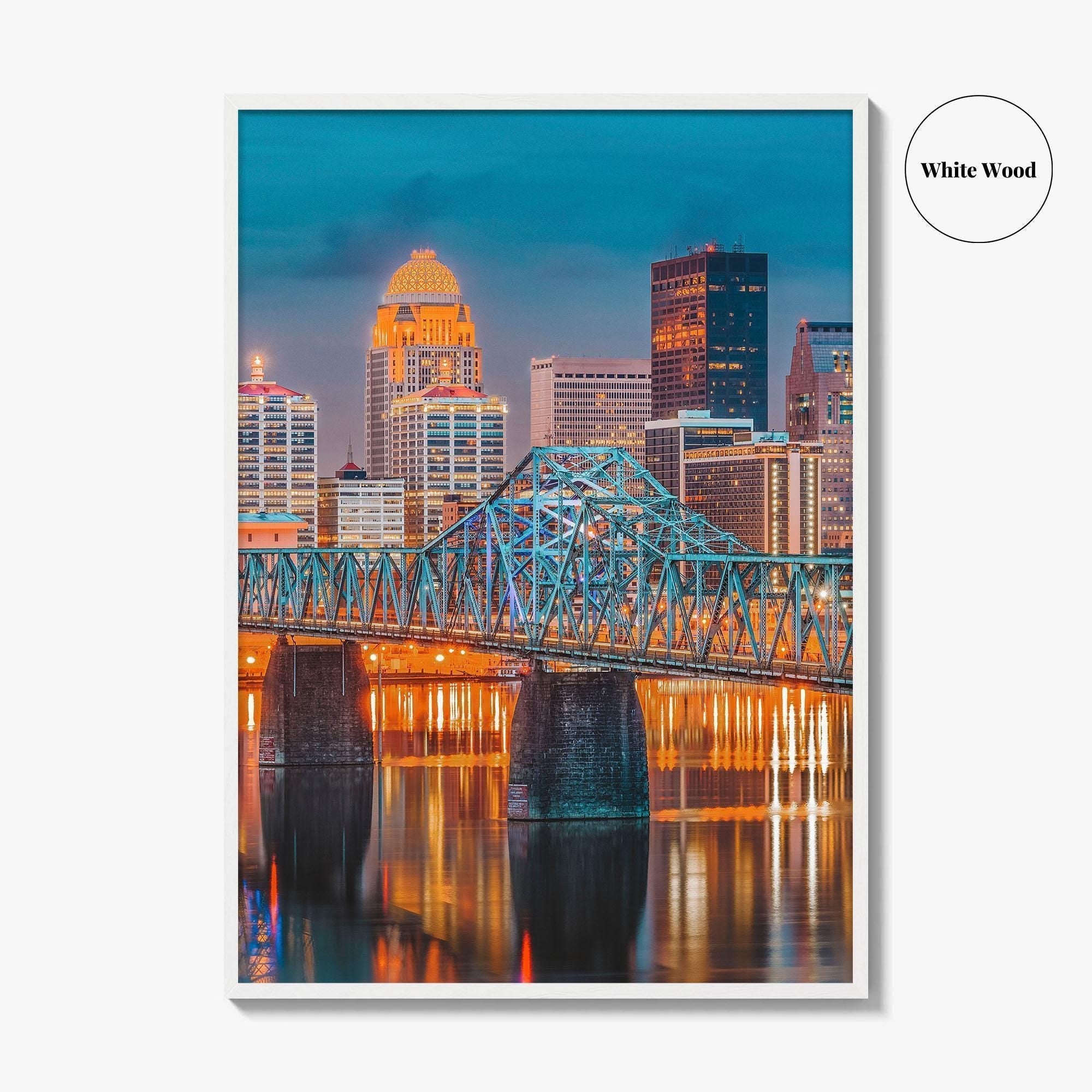 Louisville Skyline Fine Art Photo Print, Kentucky Downtown, Ohio River, USA Wall Decor Poster