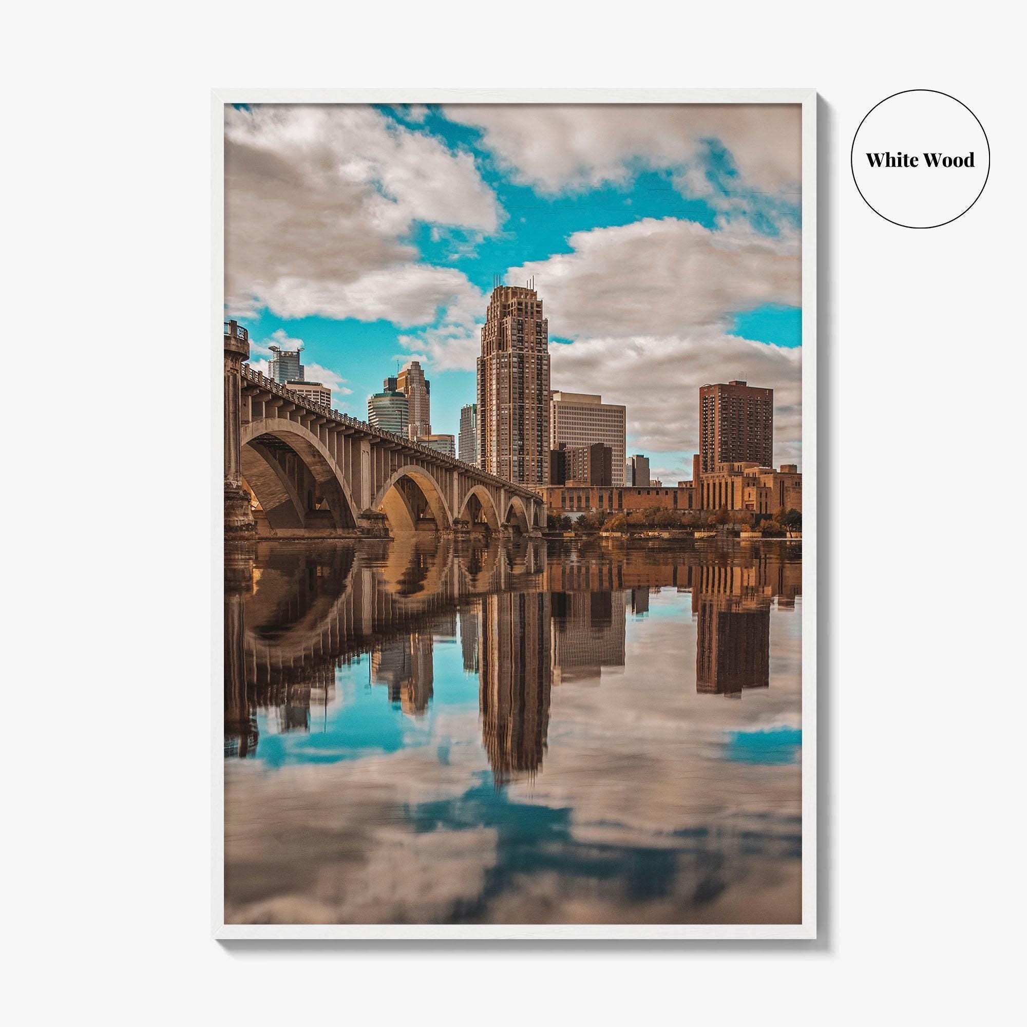 Minneapolis Skyline Fine Art Photo Print, Mississippi River, Minnesota MN USA Wall Poster