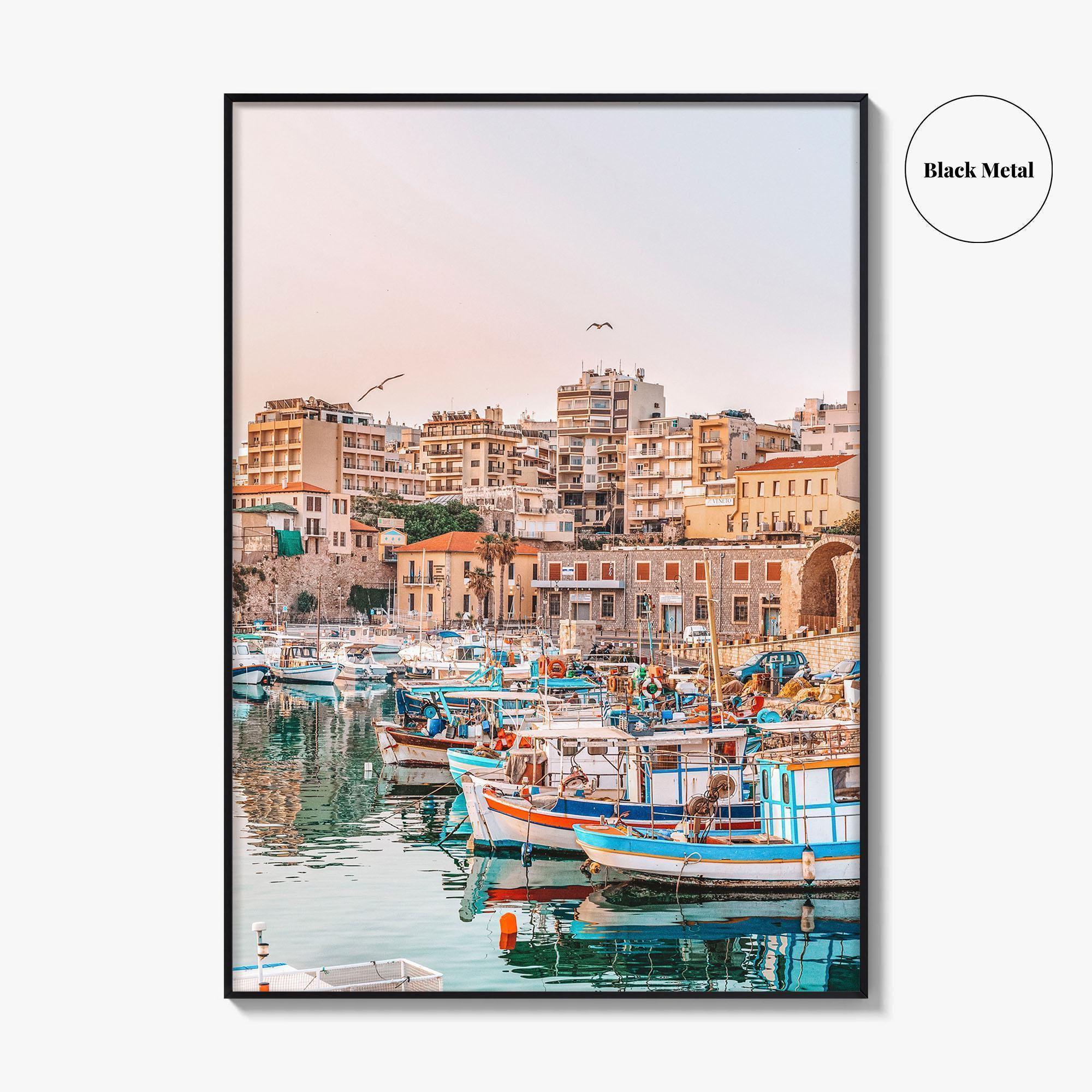Heraklion Fine Art Photo Print, Crete Greece, Old Port Wall Decor Poster, Iraklio