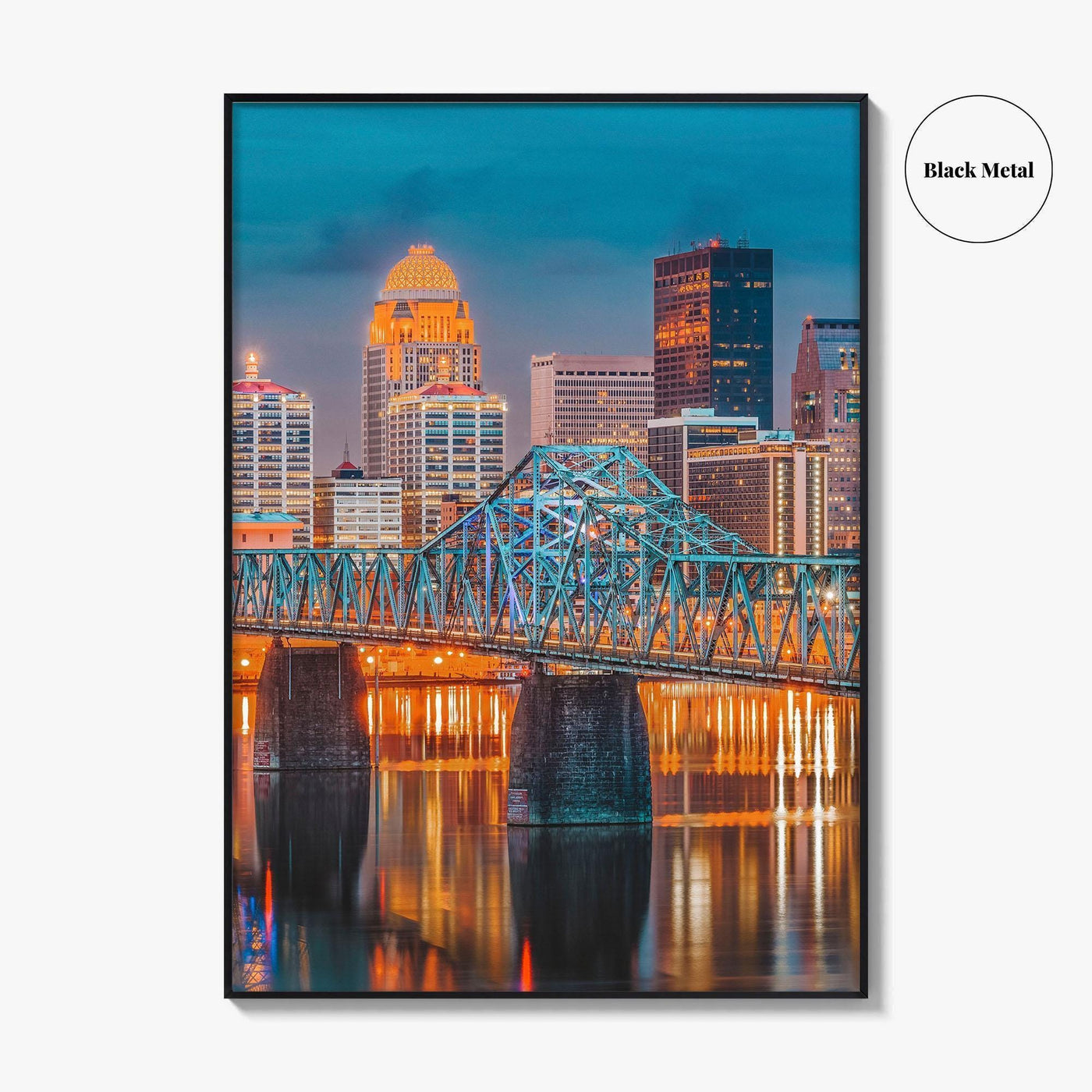 Louisville Skyline Fine Art Photo Print, Kentucky Downtown, Ohio River, USA Wall Decor Poster