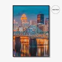 Louisville Skyline Fine Art Photo Print, Kentucky Downtown, Ohio River, USA Wall Decor Poster