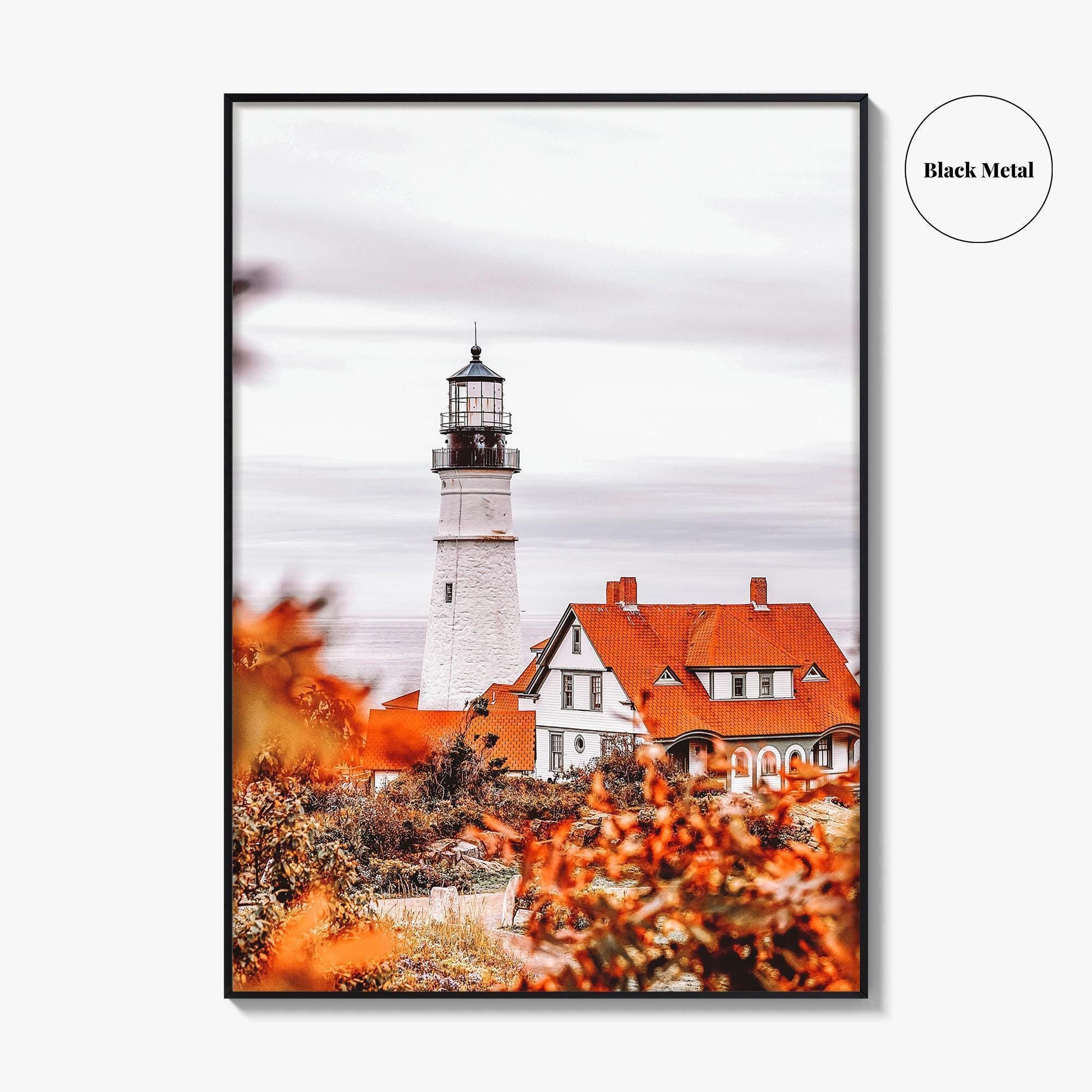 Portland Maine Fine Art Photo Print, Lighthouse, Fall, New England, USA Wall Decor Poster