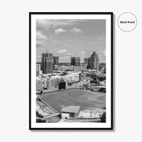 Greensboro Skyline Black and White Fine Art Photo Print, Downtown NC Poster, USA