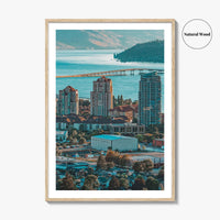 Kelowna Skyline Fine Art Photo Print, Okanagan Lake, Knox Mountain, British Columbia Poster