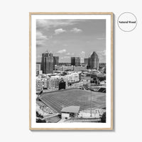 Greensboro Skyline Black and White Fine Art Photo Print, Downtown NC Poster, USA