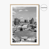 Greensboro Skyline Black and White Fine Art Photo Print, Downtown NC Poster, USA