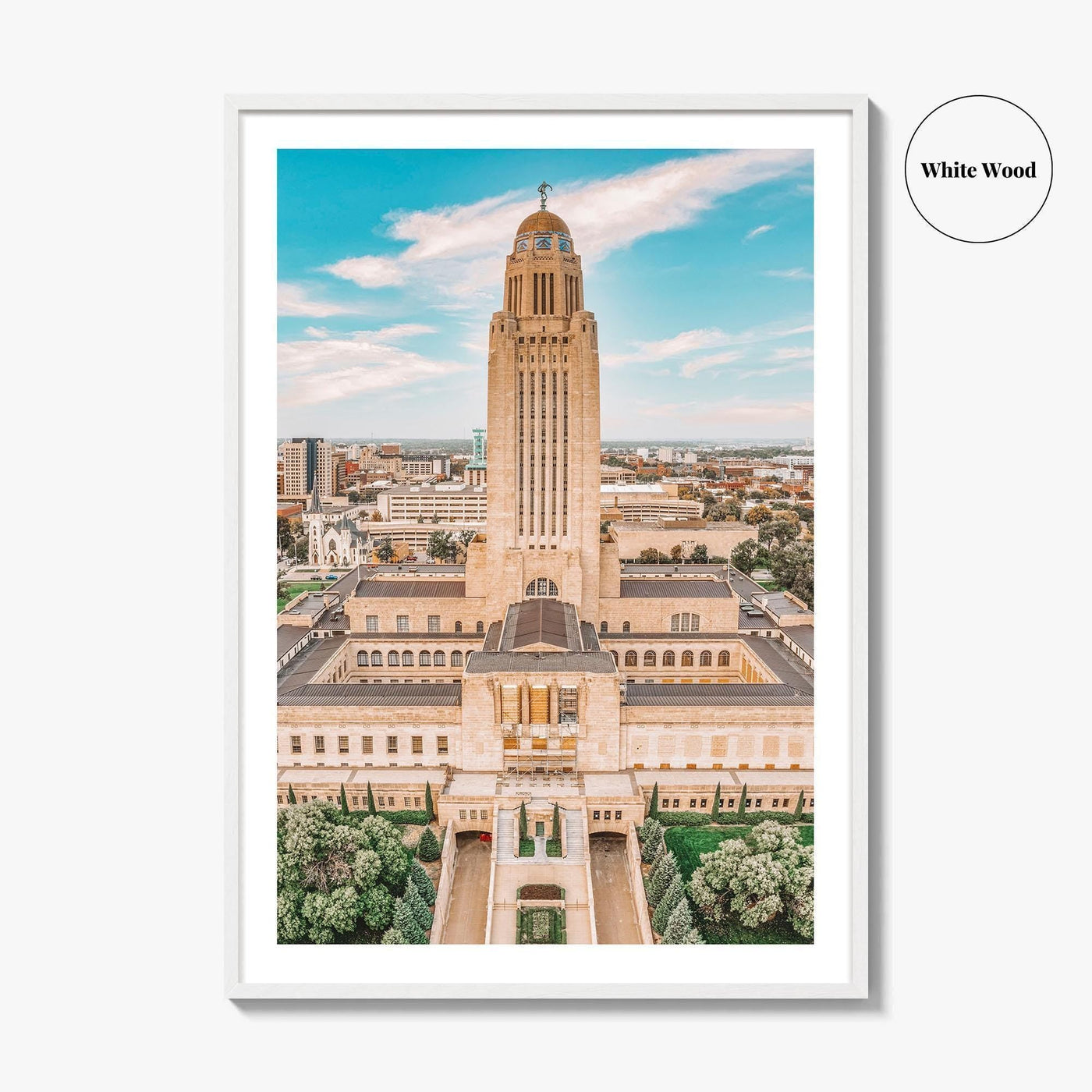 Lincoln Fine Art Photo Print, Nebraska State Capitol Poster, Downtown Wall Decor, USA