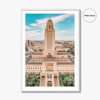 Lincoln Fine Art Photo Print, Nebraska State Capitol Poster, Downtown Wall Decor, USA