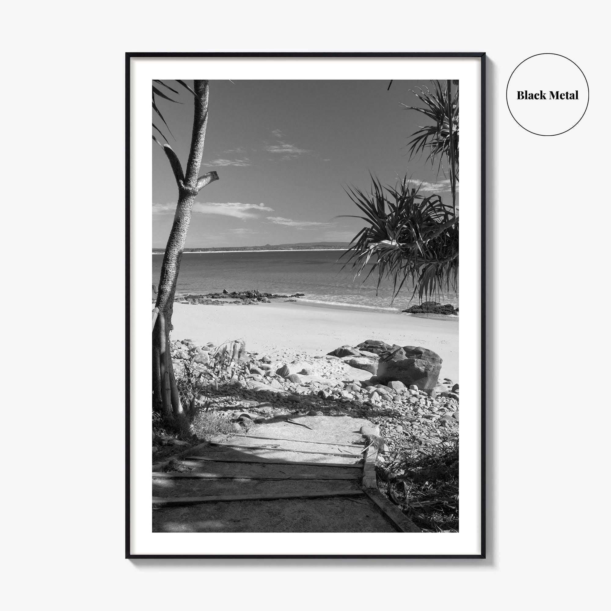Noosa Heads Black and White Fine Art Photo Print, Sunshine Coast Australia Poster