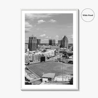 Greensboro Skyline Black and White Fine Art Photo Print, Downtown NC Poster, USA