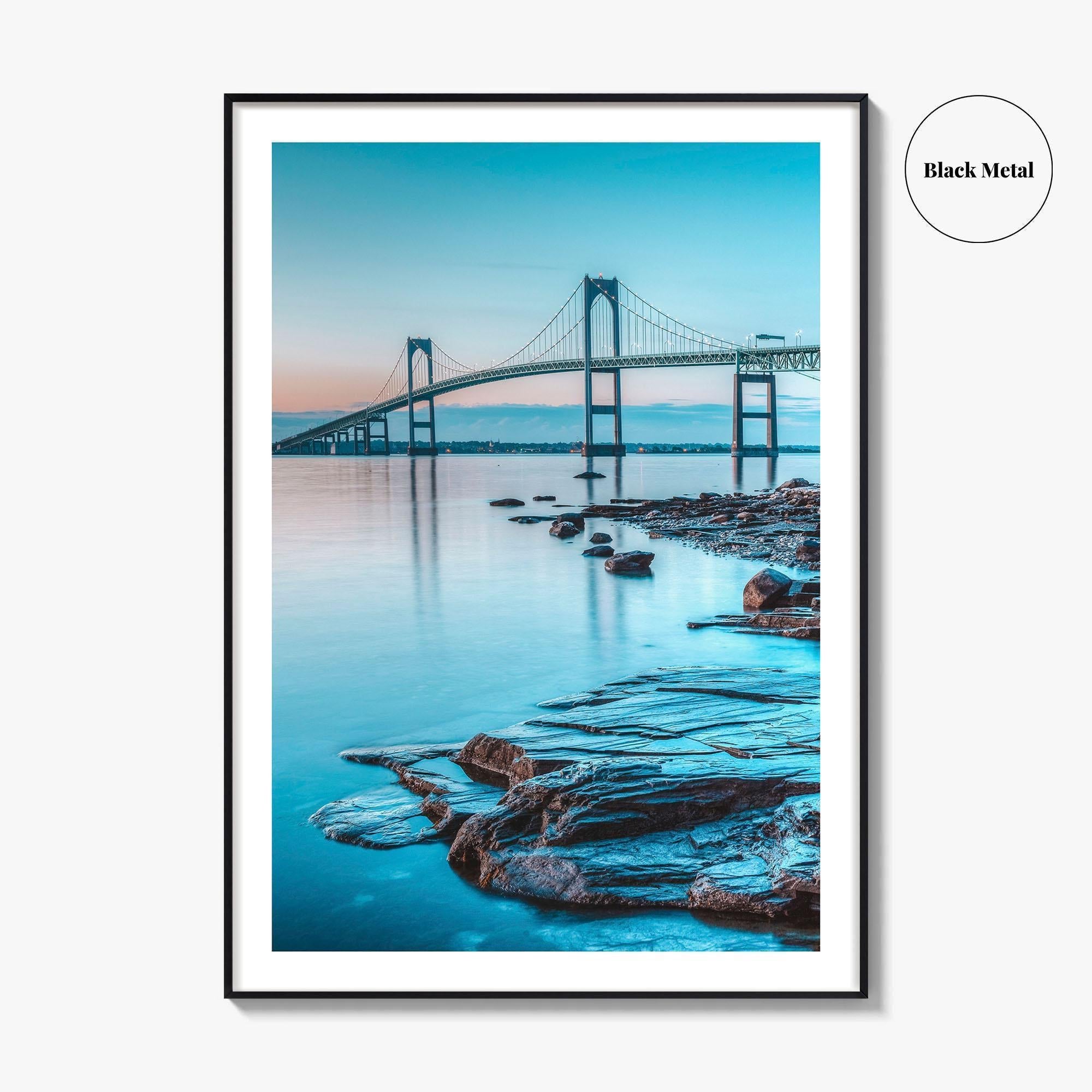 Newport Bridge Fine Art Photo Print, Newport Rhode Island Wall Decor, Jamestown USA
