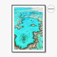 Great Barrier Reef Fine Art Photo Print, Heart Reef Whitsundays Queensland Australia Poster