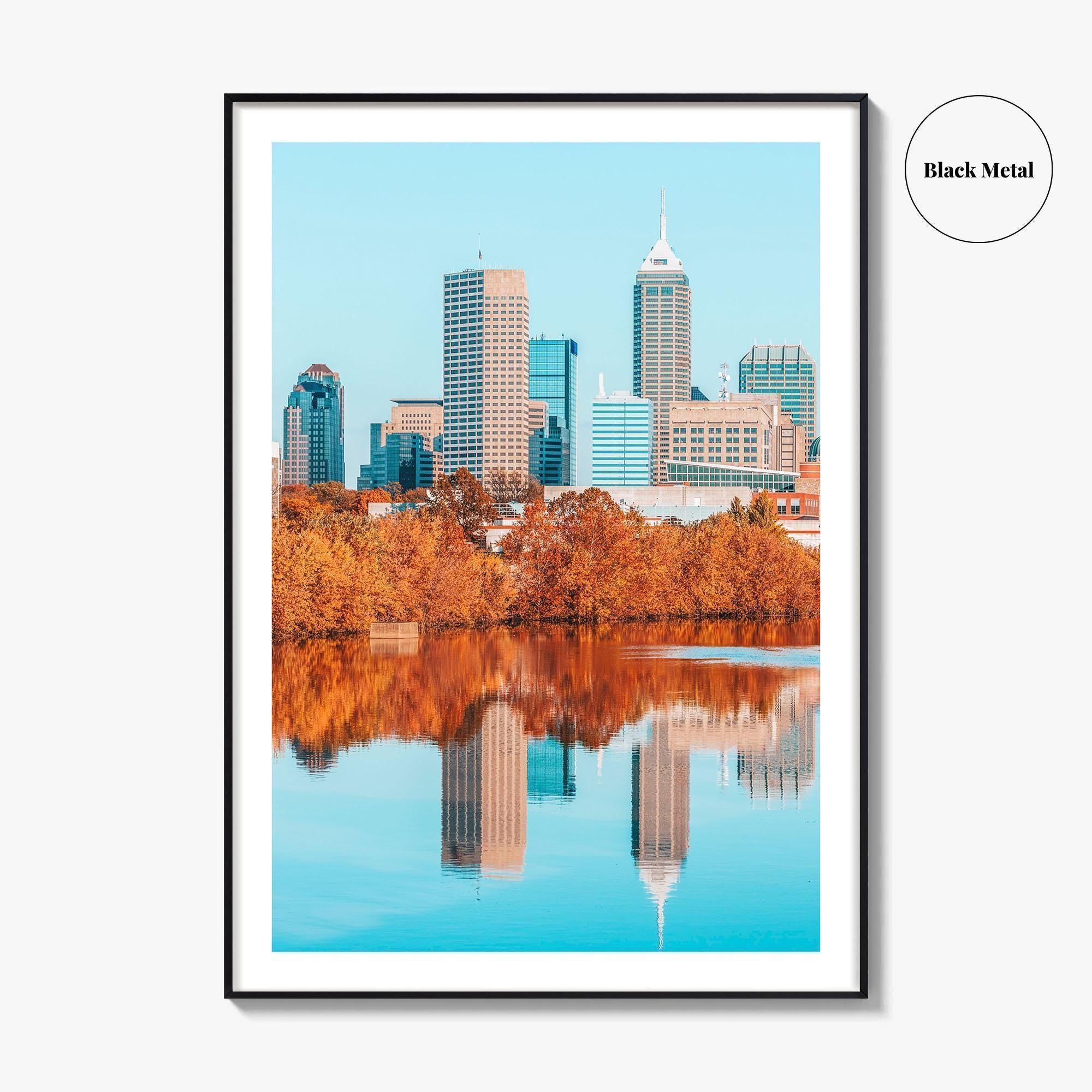 Indianapolis Skyline Fine Art Photo Print, Indiana USA Poster, Indy White River