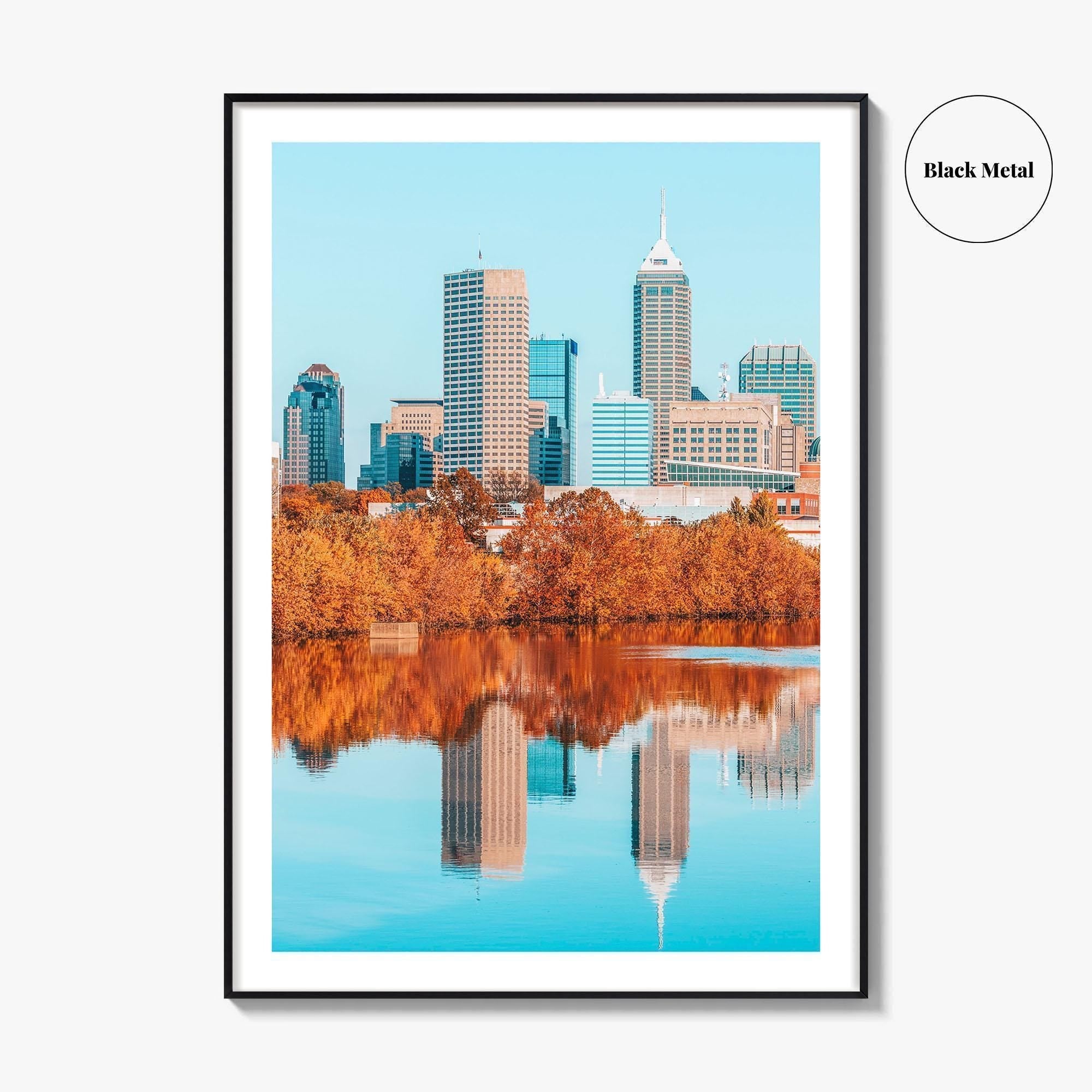 Indianapolis Skyline Fine Art Photo Print, Indiana USA Poster, Indy White River