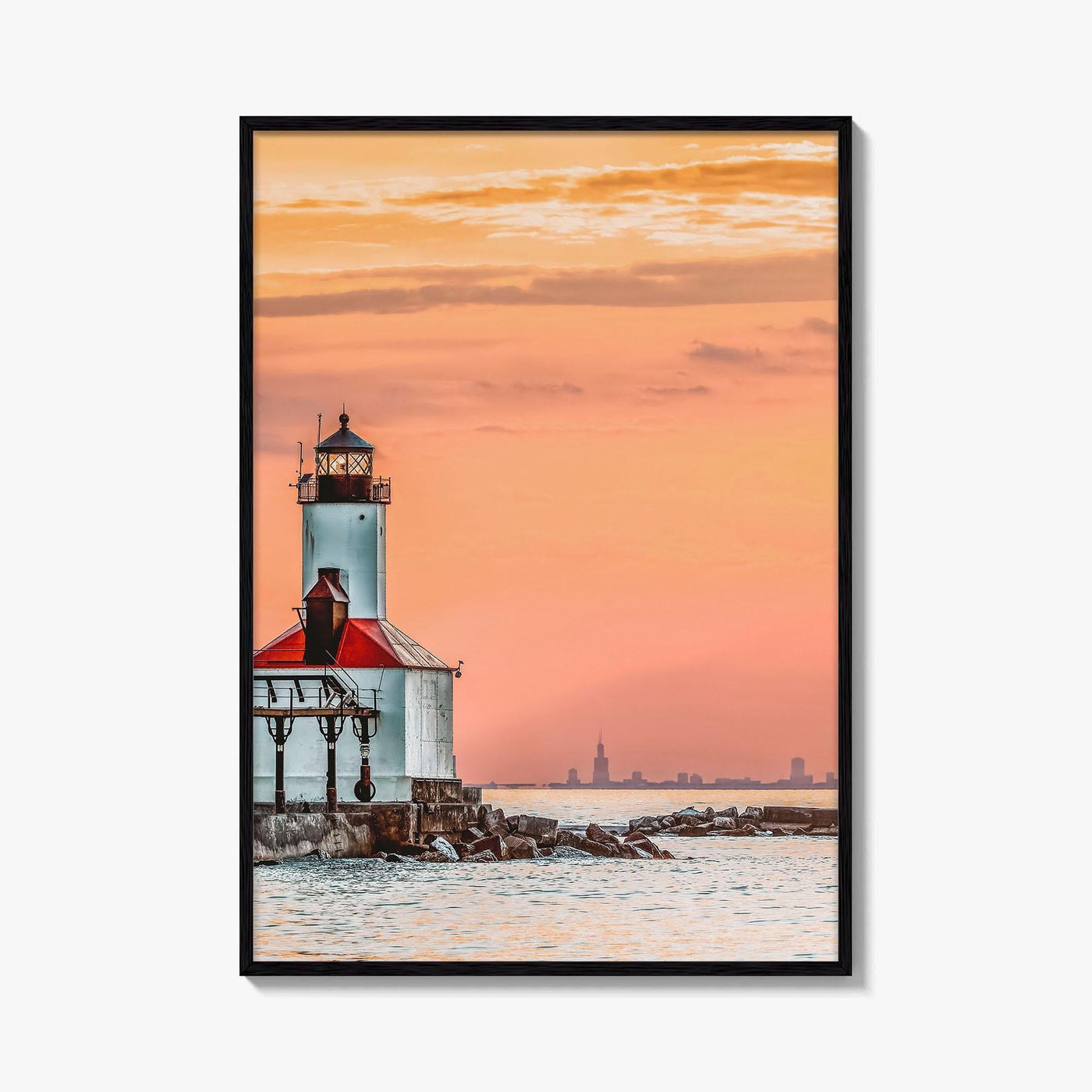 Michigan City Skyline Fine Art Photo Print, Indiana, Lighthouse, Chicago, USA, Wall Decor, Poster