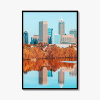 Indianapolis Skyline Fine Art Photo Print, Indiana USA Poster, Indy White River