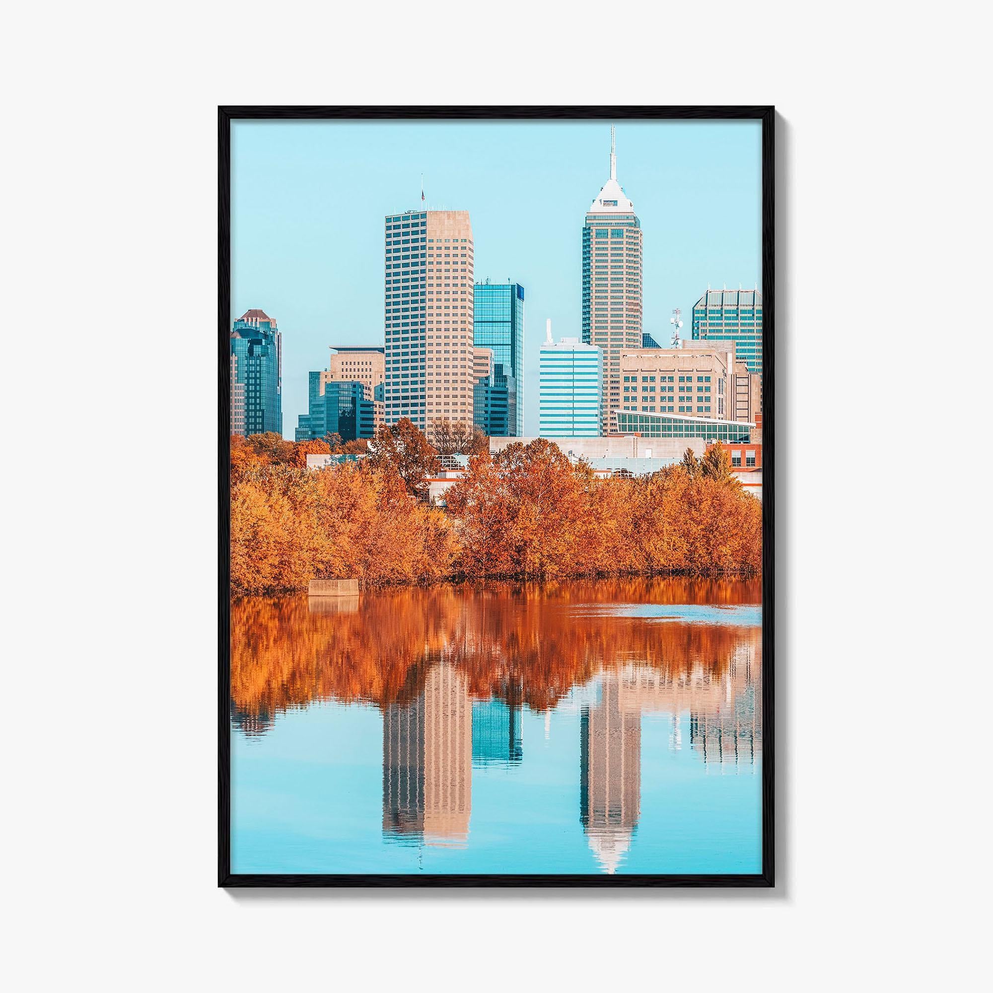 Indianapolis Skyline Fine Art Photo Print, Indiana USA Poster, Indy White River