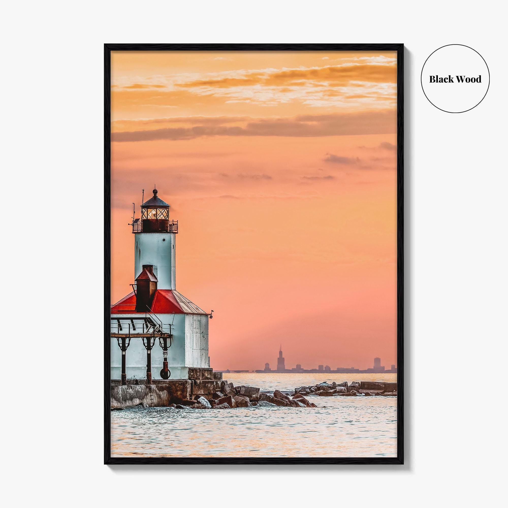 Michigan City Skyline Fine Art Photo Print, Indiana, Lighthouse, Chicago, USA, Wall Decor, Poster