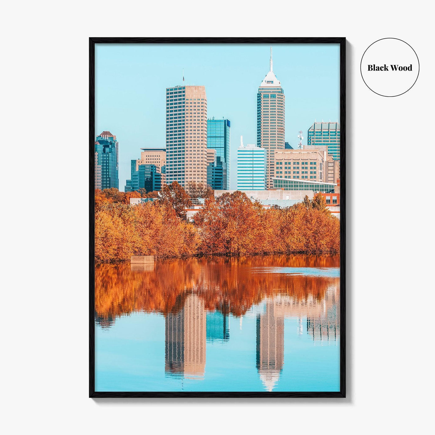 Indianapolis Skyline Fine Art Photo Print, Indiana USA Poster, Indy White River