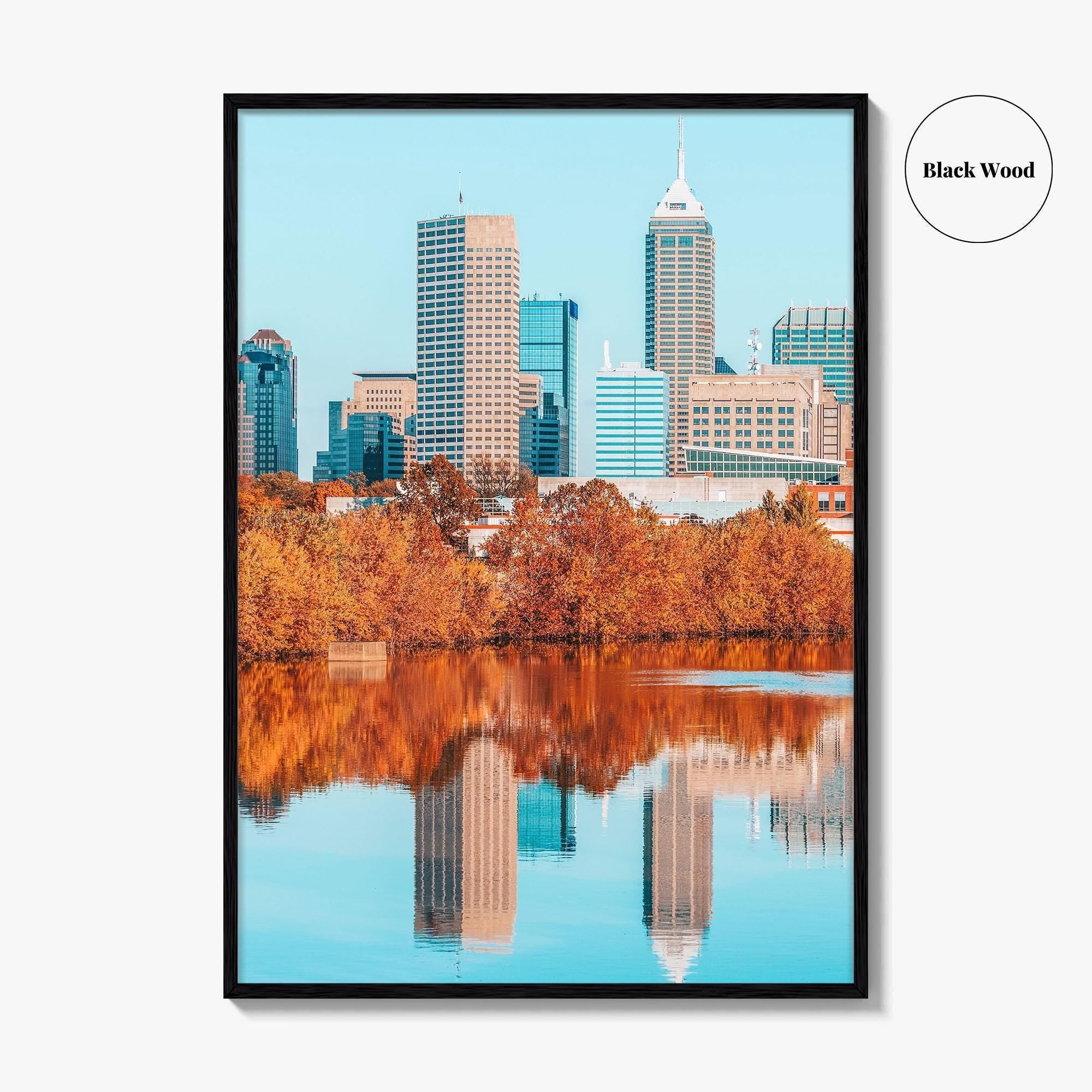 Indianapolis Skyline Fine Art Photo Print, Indiana USA Poster, Indy White River