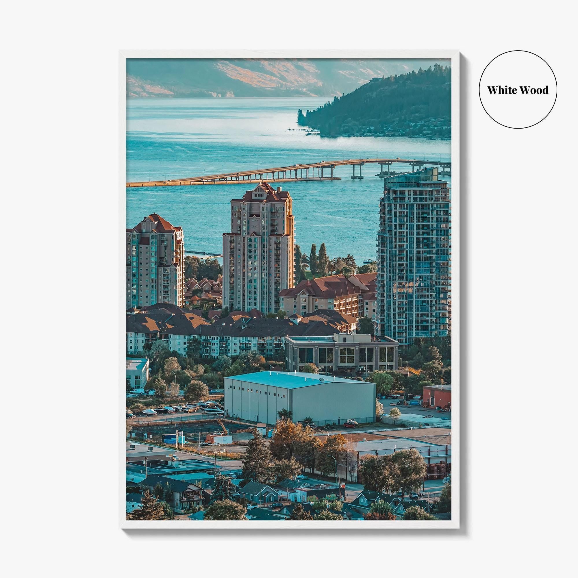 Kelowna Skyline Fine Art Photo Print, Okanagan Lake, Knox Mountain, British Columbia Poster