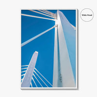 Milwaukee Blue Fine Art Photo Print, Wisconsin Wall Decor Poster, USA Bridge Photo