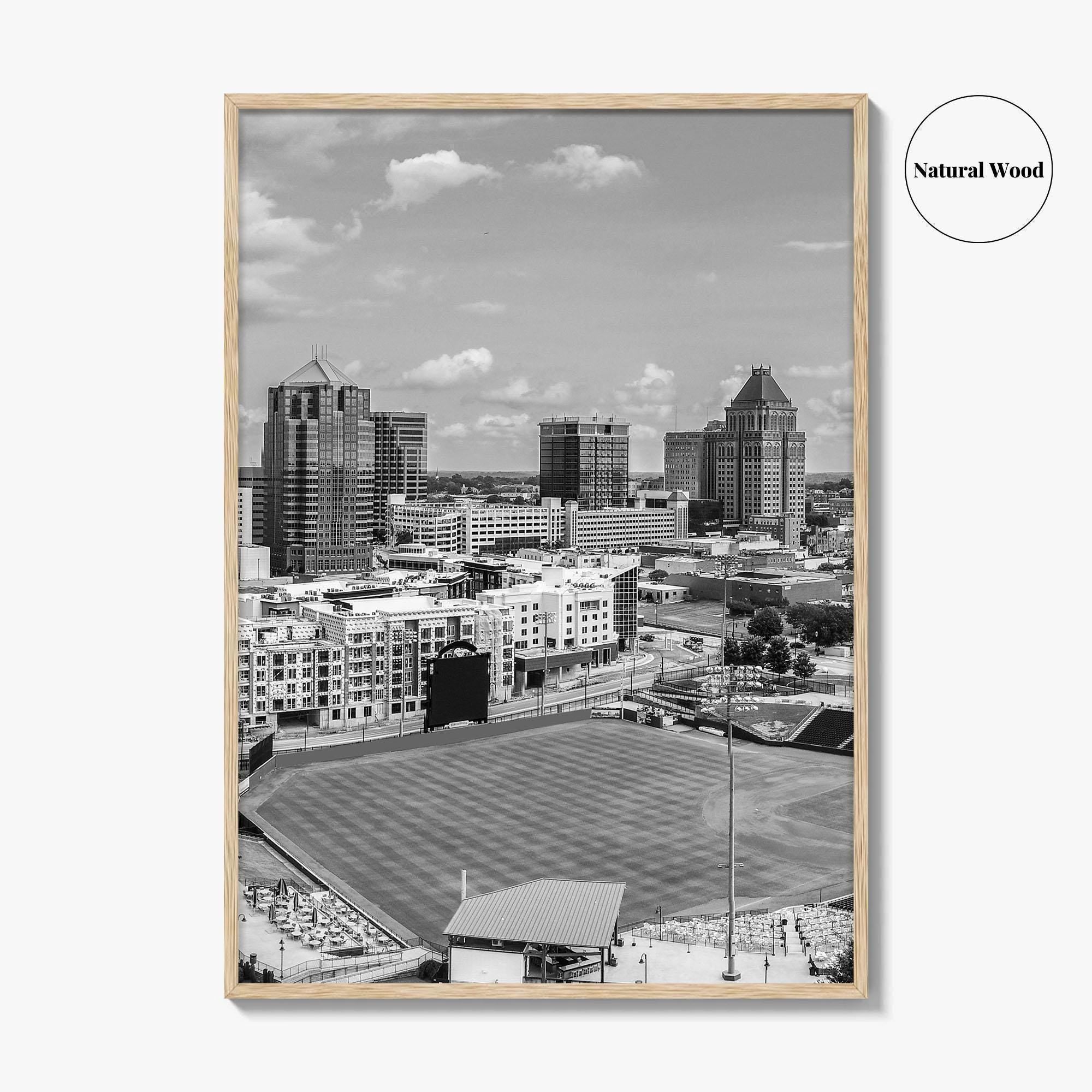 Greensboro Skyline Black and White Fine Art Photo Print, Downtown NC Poster, USA