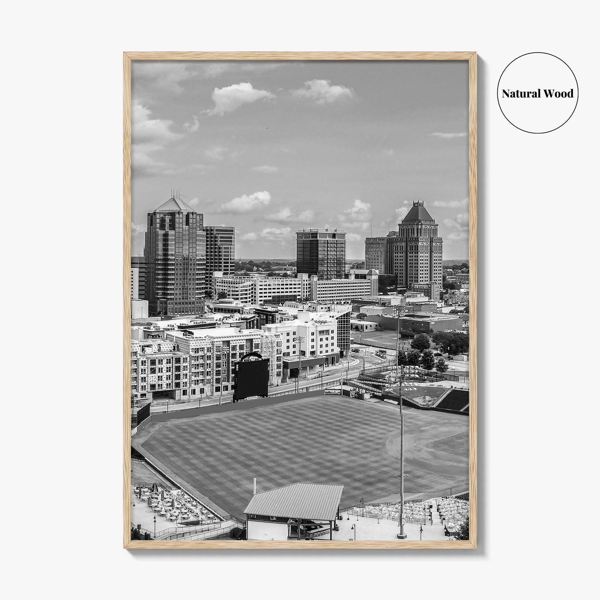 Greensboro Skyline Black and White Fine Art Photo Print, Downtown NC Poster, USA