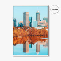 Indianapolis Skyline Fine Art Photo Print, Indiana USA Poster, Indy White River