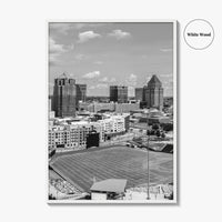 Greensboro Skyline Black and White Fine Art Photo Print, Downtown NC Poster, USA