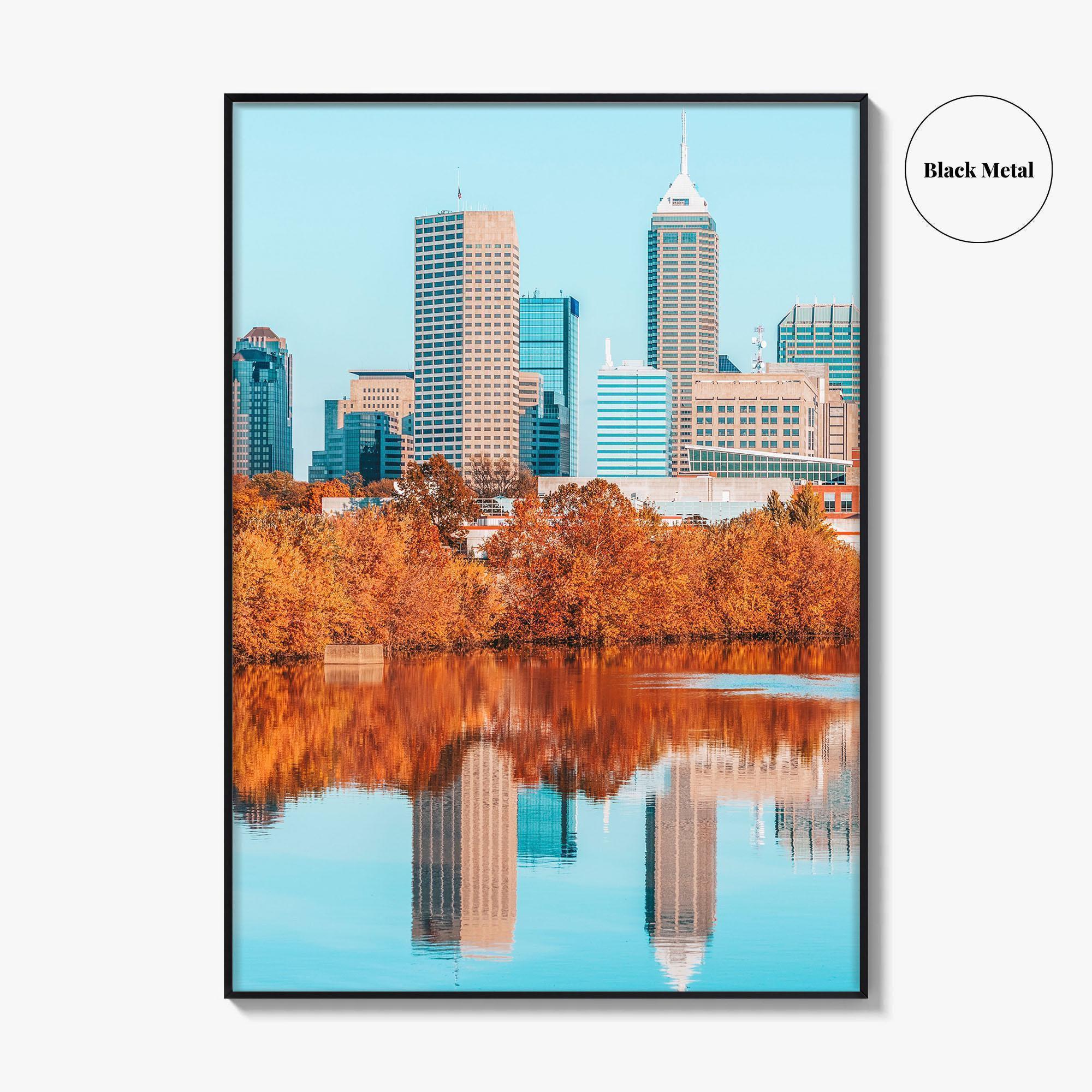 Indianapolis Skyline Fine Art Photo Print, Indiana USA Poster, Indy White River