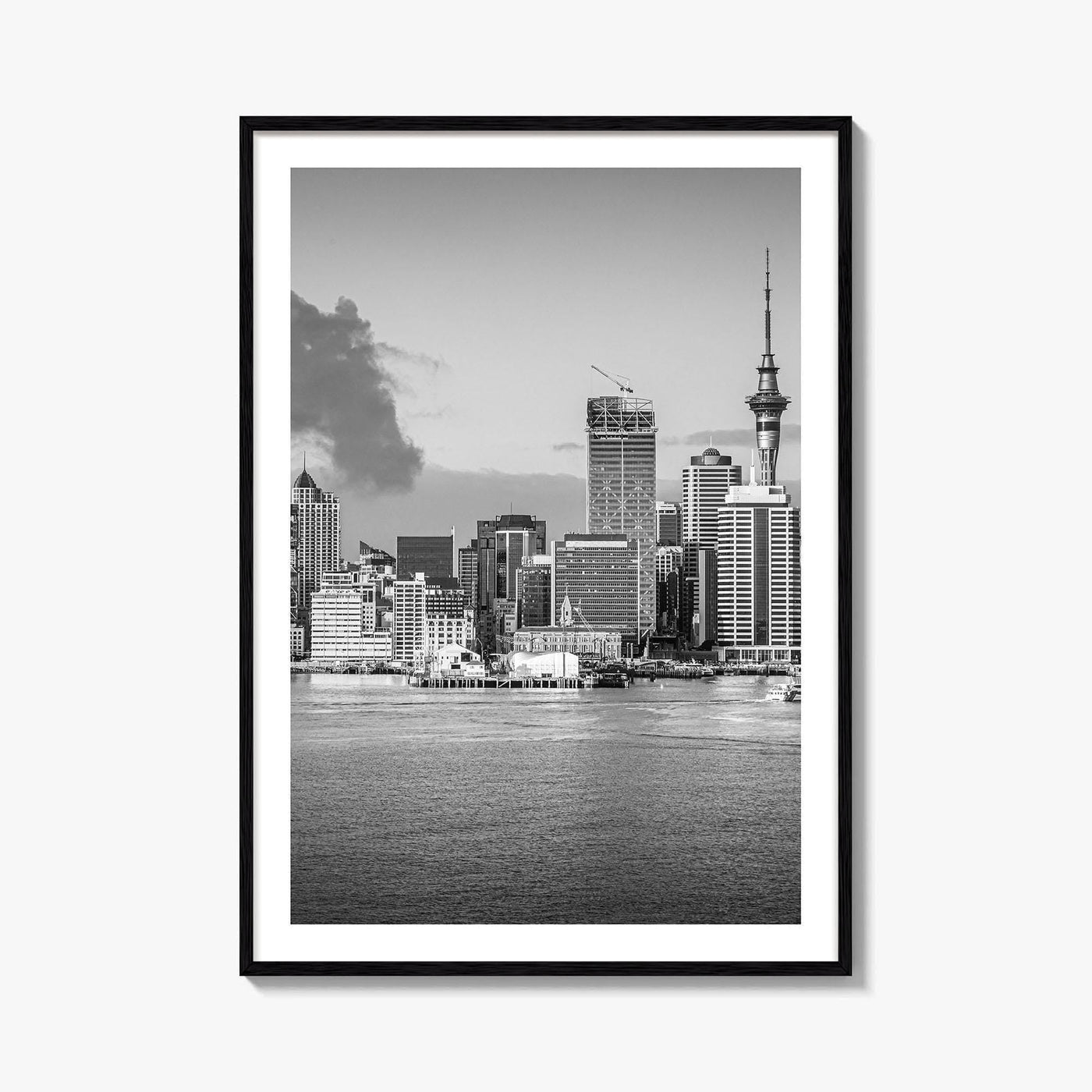 Auckland Skyline Black and White Fine Art Photo Print, New Zealand Wall Decor, Poster