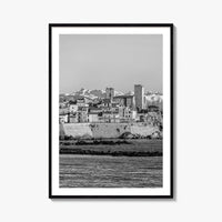 Antibes Black and White Fine Art Photo Print, French Riviera Coastline, France Poster
