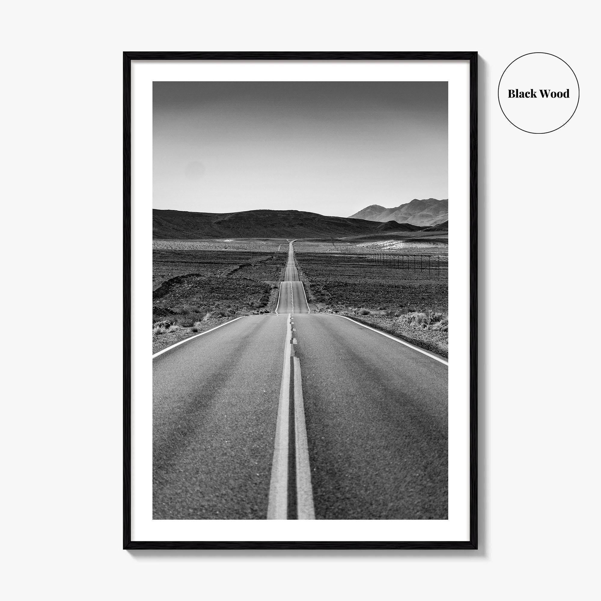 California Black and White Fine Art Photo Print, Route 66, USA Wall Decor Poster
