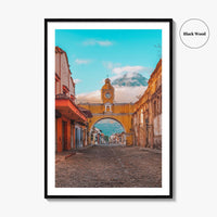 Antigua Guatemala Fine Art Photo Print, Santa Catalina Arch, Agua Volcano Poster